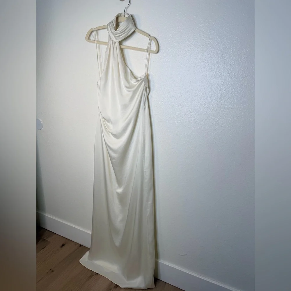 NWT ✨ Jonathan Simkhai Ivory Vittoria Silky Gown Size 4. $698 - Picture 11 of 16